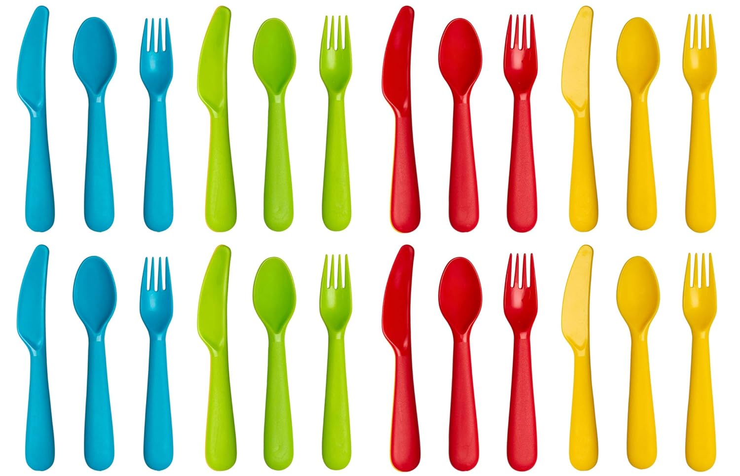 Plaskidy Plastic Kids Forks Set of 16 Toddler Forks BPA Free/Dishwasher
