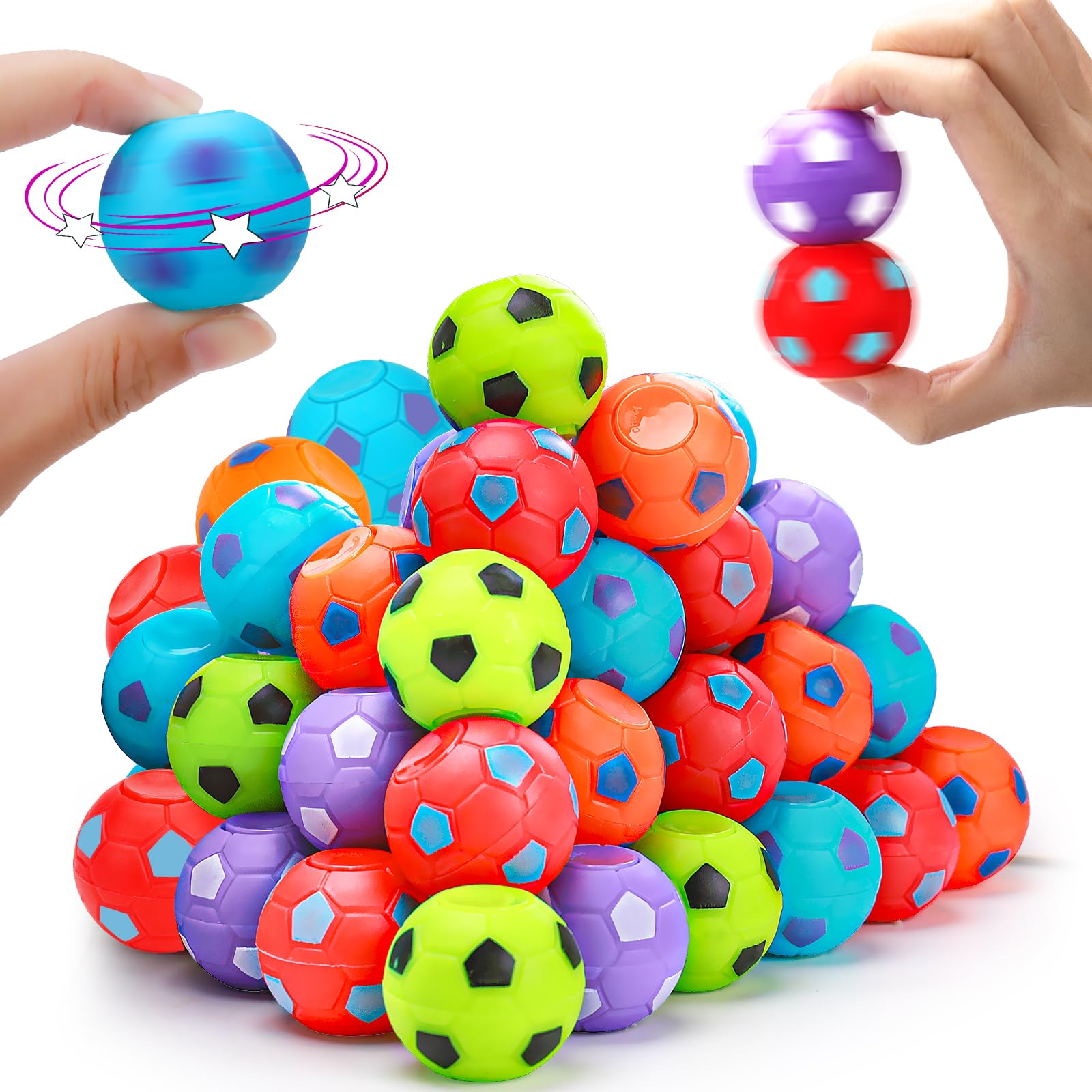 40pcs Football Soccer Fidget Toy Party Bag Fillers Toys for Kids Spinner Balls Bulk Toys, Goodie Bag Pinata Stuffers Classroom Prizes Treasure Carnival Bulk Gifts Bags