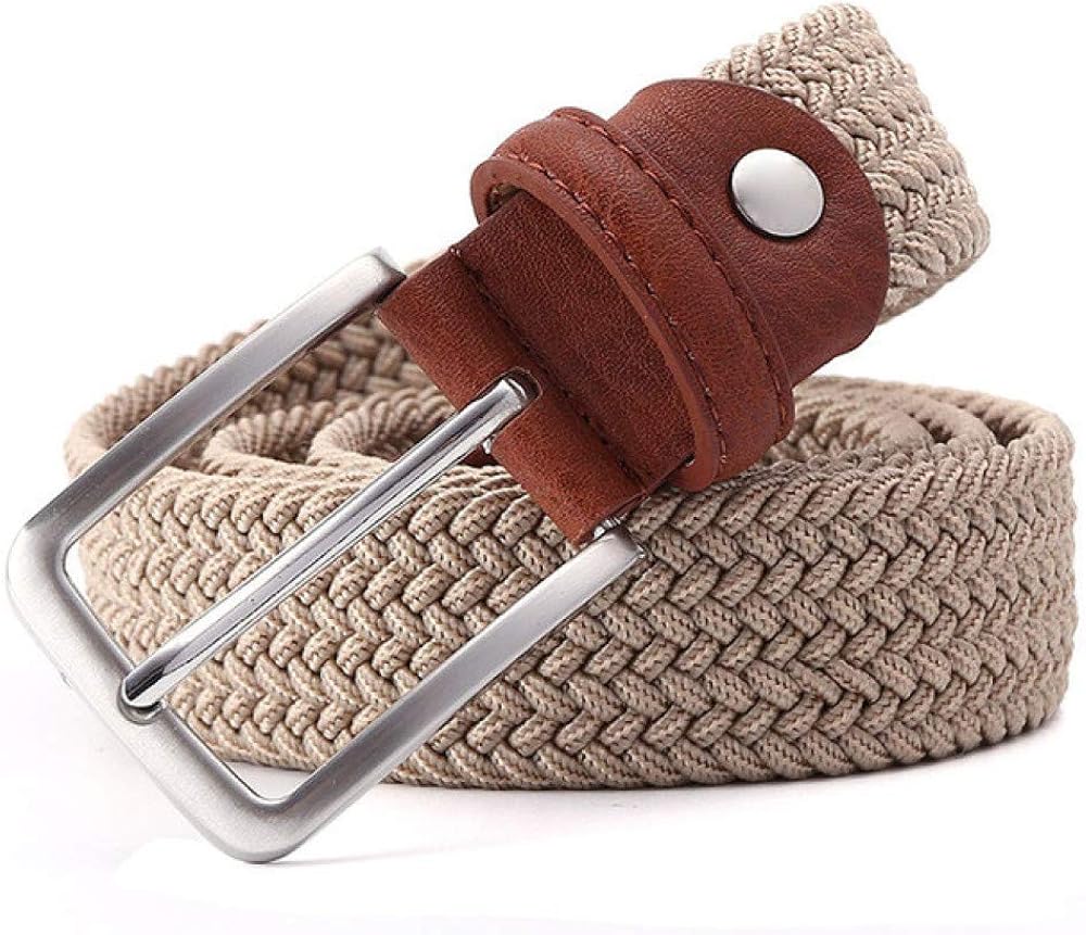 Men's Blue Elastic Stretch Belt Canvas Stretch Woven Elastic Fabric
