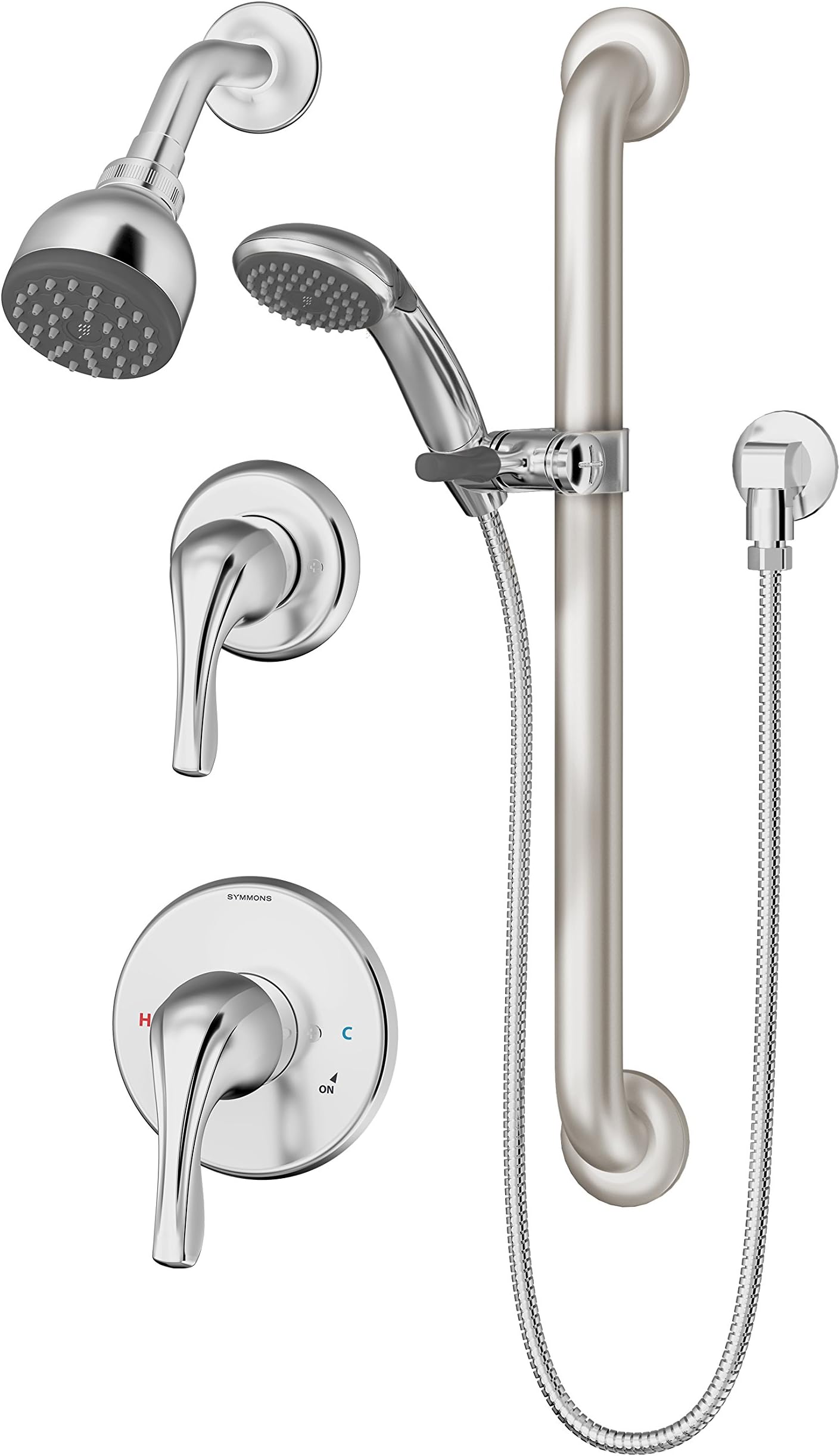 Symmons 9605-PLR-1.5 Origins 1-Spray Handshower & Showerhead Combo Kit, Chrome
