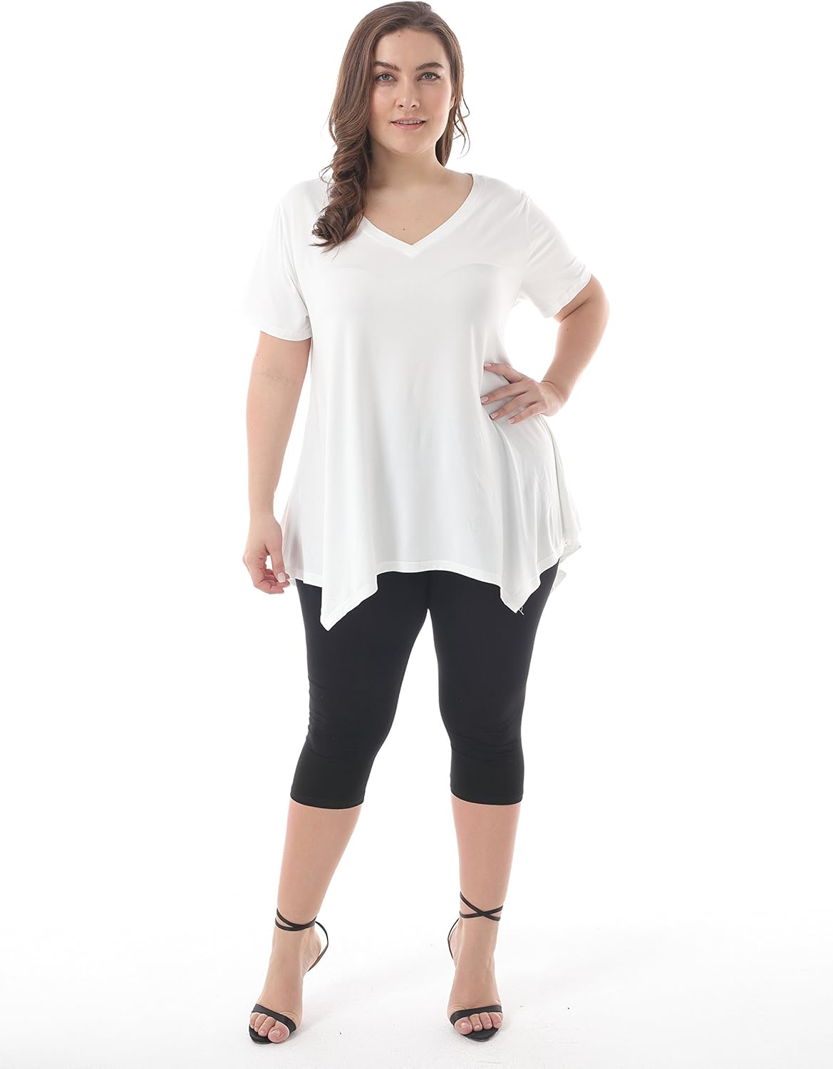 white flowy shirt plus size