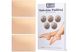 Ballotte Moleskin for Blisters | Soft and Durable Moleskin for Feet | Sticky Adhesive Mole Skin for Blisters & Corns | Pain-Relieving Moleskin Blister Pads - Mole Skin Patch for Shoes (3-Pack)