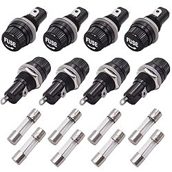 Tnisesm 8 Pcs Panel Mounted 5x20mm Screw Cap Fuse