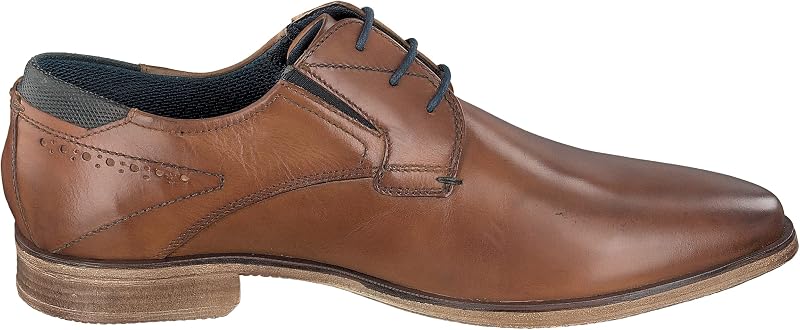 Homme Chaussure basse business en cuir, derby durable au look usé, Cognac, 42 EU