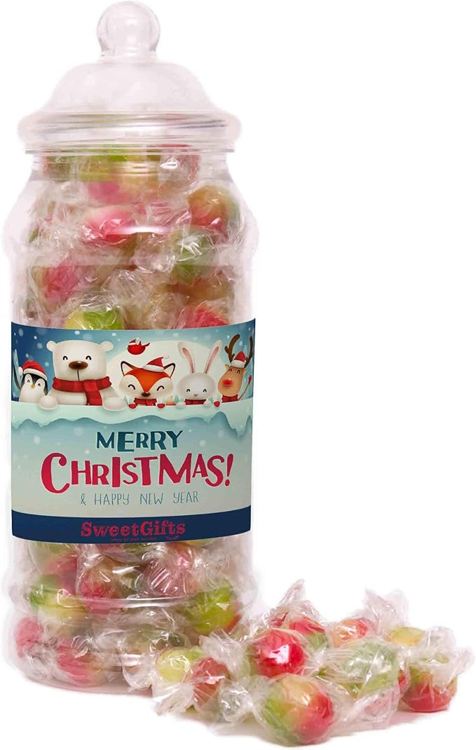 Christmas Sweets Jars - Rosey Apples - Christmas Snow Label - Medium