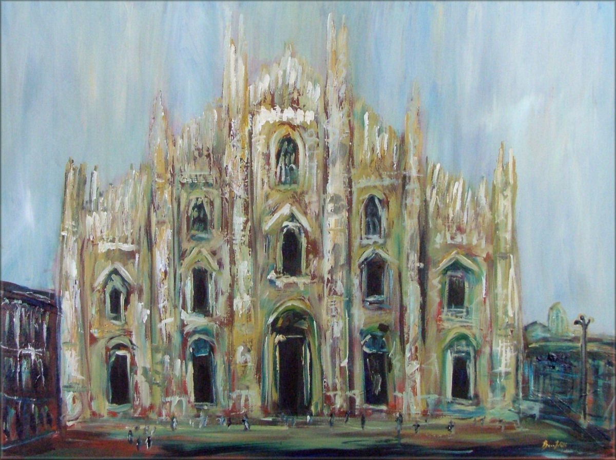 MILAN ITALY Cathedral Fine Art Print from Original Oil Painting by BenWill Handmade