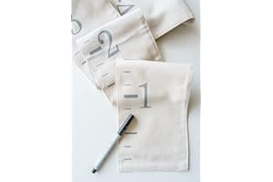 WHITE LOFT Canvas Growth Chart Ruler Fabric Natural Color Big Brother Big Sister Gift Children Height Chart Measure Childs Growth Kids Room Decor Nursery Wall Ruler and Pen