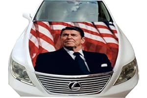 BOBBLE FINGERS Trump Flag Car Hood Cover Smiling 2024 MAGA Slip-On Washable Elastic Weatherproof Fabric, Non-Adhesive Banner 3.5 x 5 Ft Fits Most Cars USA Ship