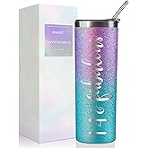 Onebttl 14th Birthday Girl Gifts, 14th Birthday Decorations & Party Supplies for 14 Years Old, Teenager&Teen Gifts, 20oz Insulated Stainless Steel Tumblers with Lids and Straws - 14 & Fabulous