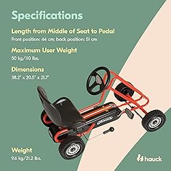 hauck Kids Pedal Go Kart, 4 Wheel Bike Cart, Ages