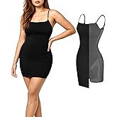 Popilush Summer Dresses for Women 2025 - Club Dress Cocktail Shapewear Mini Dress Spaghetti Straps Dinner Date Night Bodycon