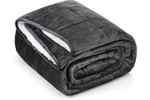Aircliff Weighted Blanket 20 lbs 60x80 inches, Sherpa Fleece Throw Blanket for Winter, Fuzzy Fluffy Soft Cozy Heavy Blanket for Couch Sofa, Plush Thick and Warm Blanket Queen Size Bed