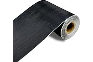seonta Black Mirror Border Peel and Stick 4inch x 32.8ft Wood Grain Repair Tape Self Adhesive Removable Repair Wallpaper Frame for Tables, Chairs, Doors, Windows, Floors
