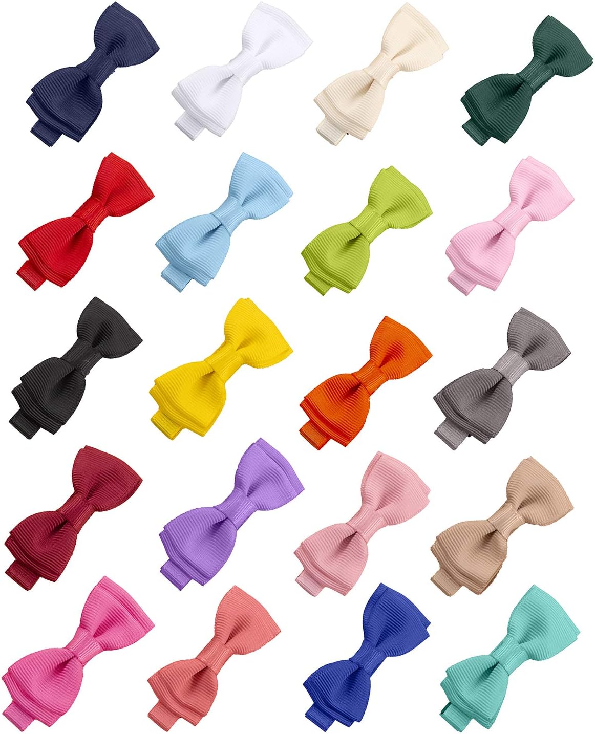 2 Inch Baby Hair Bows Clips, 20 Pcs Grosgrain Bows Barrettes, Hair Accessory for Baby Girl, Toddler and Infant