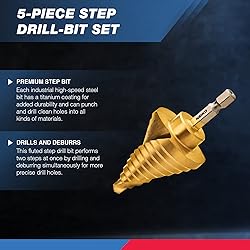 NEIKO 10173A Step Drill Bit Set for Metal and