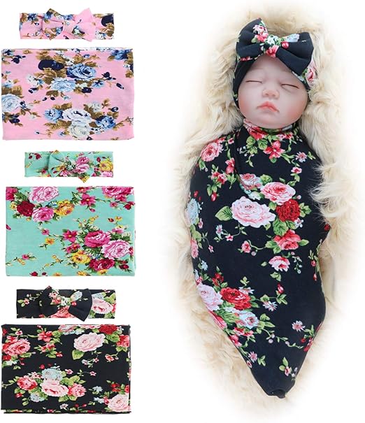 floral receiving blankets