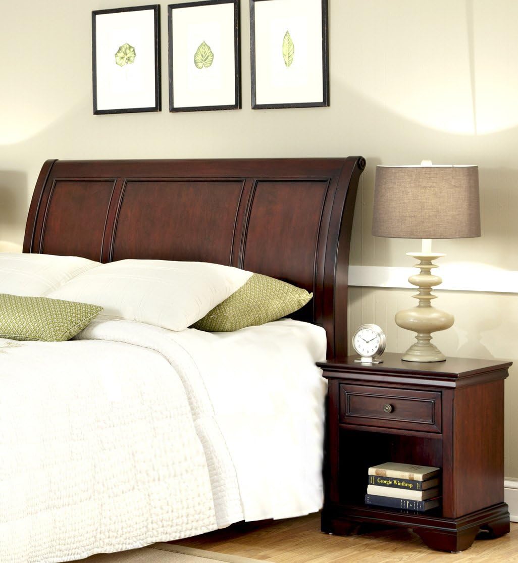 Lafayette Cherry Queen/Full Sleigh Headboard & Night Stand