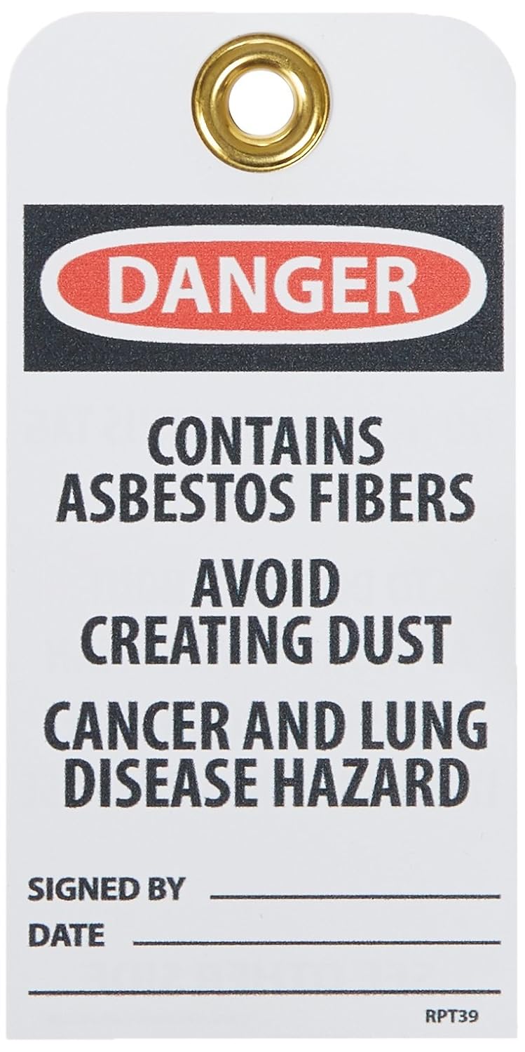 NMC RPT39G "DANGER CONTAINS ASBESTOS FIBERS AVOID CREATING DUST