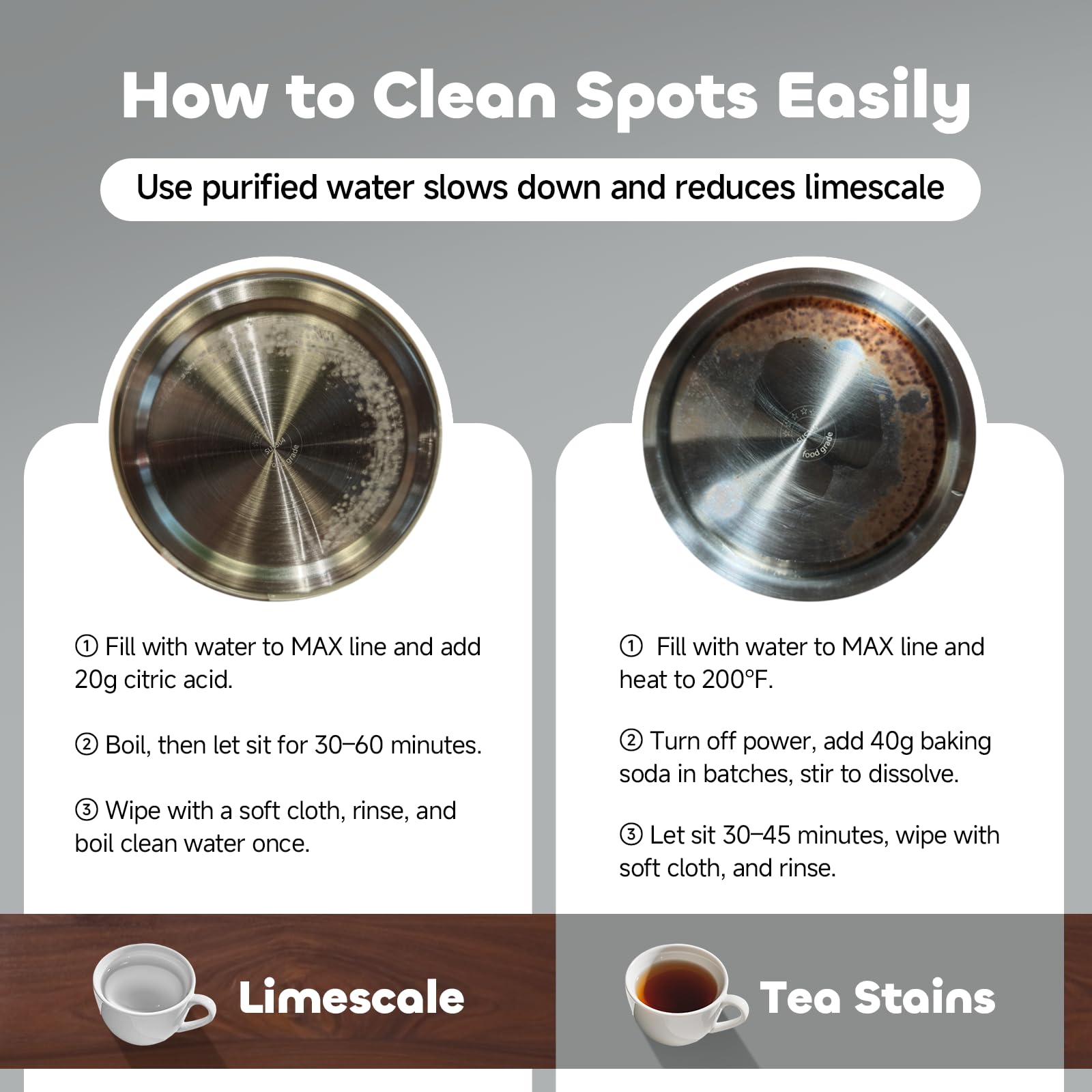 Aesthetern Tetera Eléctrica con Infusor Hervidor Eléctrico de Vidrio de 1,7 L con Control de Temperatura Apagado Automático 12H Mantener Caliente para Calentador de Agua para Té y Café, Negro