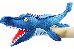 LOMTRATS Dinosaurs Hand Puppets for Kids,Toddler Includes Triceratops and Tyrannosaurus Rex with Movable Open Mouths, Perfect for Storytelling,Teaching,Preschool,Birthday Gifts