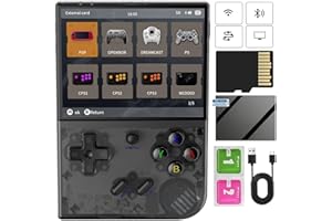 VOACLE RG35XX Plus Retro Handheld Game Console , Support HDMI TV Output 5G WiFi Bluetooth 4.2 , 3.5 Inch IPS Screen Linux System Built-in 64G TF Card 5515 Games(Transparent Black)