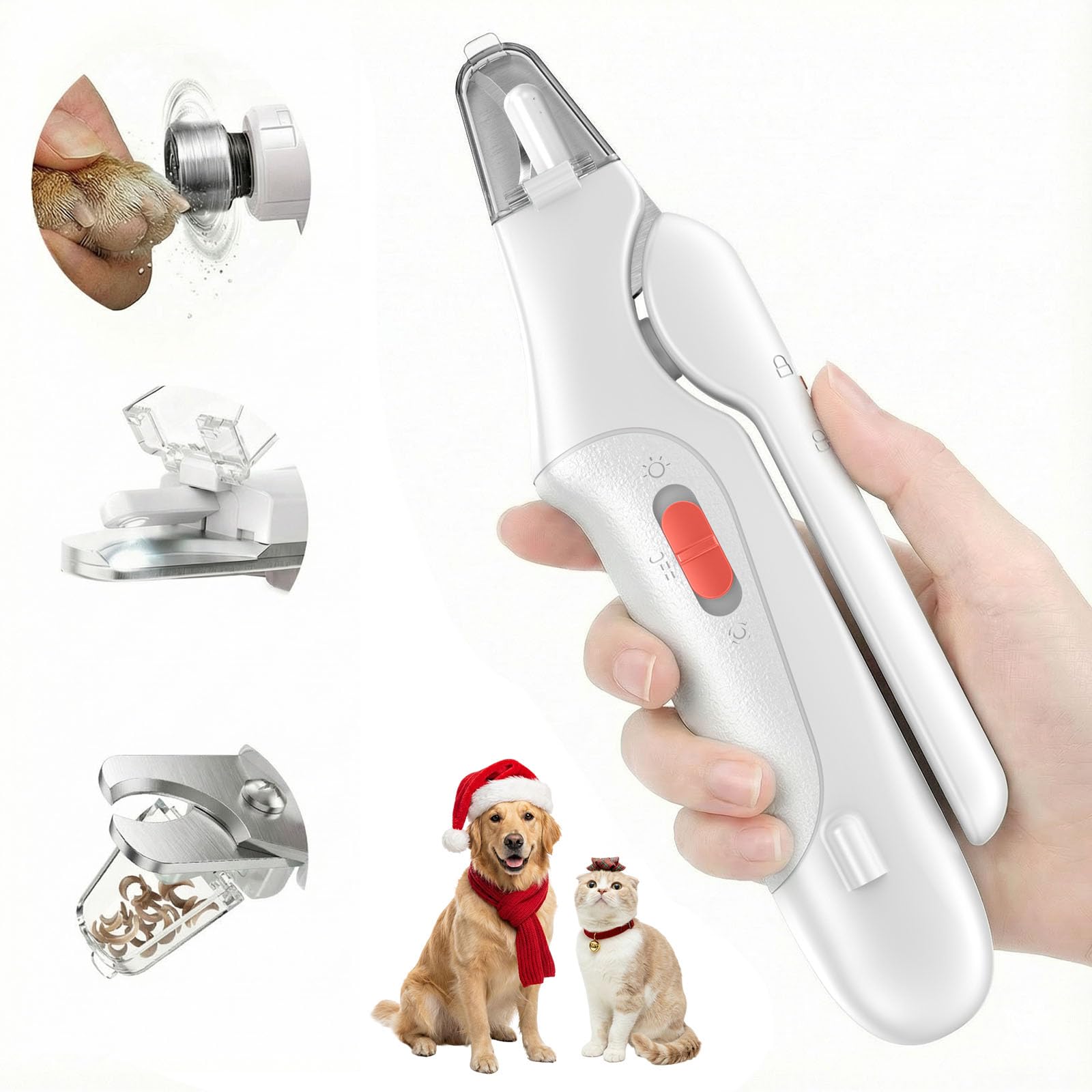 View 1 of 2 in 1 Dog Nail Clippers & Cat Nail Clippers Trimmers for Large Medium Small Dogs Cats Claw Trimmer Quick Sensor and Safety Guard USB Rechargeable Dogs Nail Trimmer with Catcher & 2 LED Lights