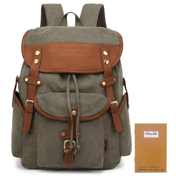 KAUKKO Vintage Elegante tela zaino da viaggio borsa zaino in