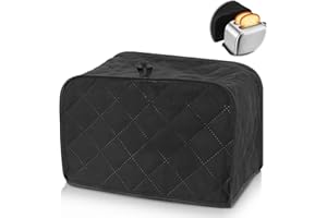 PSYQTSUARY Black Toaster Cover 2 Slice, Two Slice Bread Machine Covers Quilted Toaster Covers Bread Maker Universal Size Kitchen Appliance Cover Polyester and Cotton Quilted, Dust and Fingerprint Protection