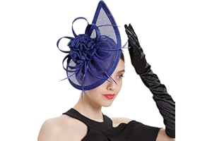 LATIMOON Fascinators for Women Derby Pillbox Hat Cocktail Tea Party Feather Headband