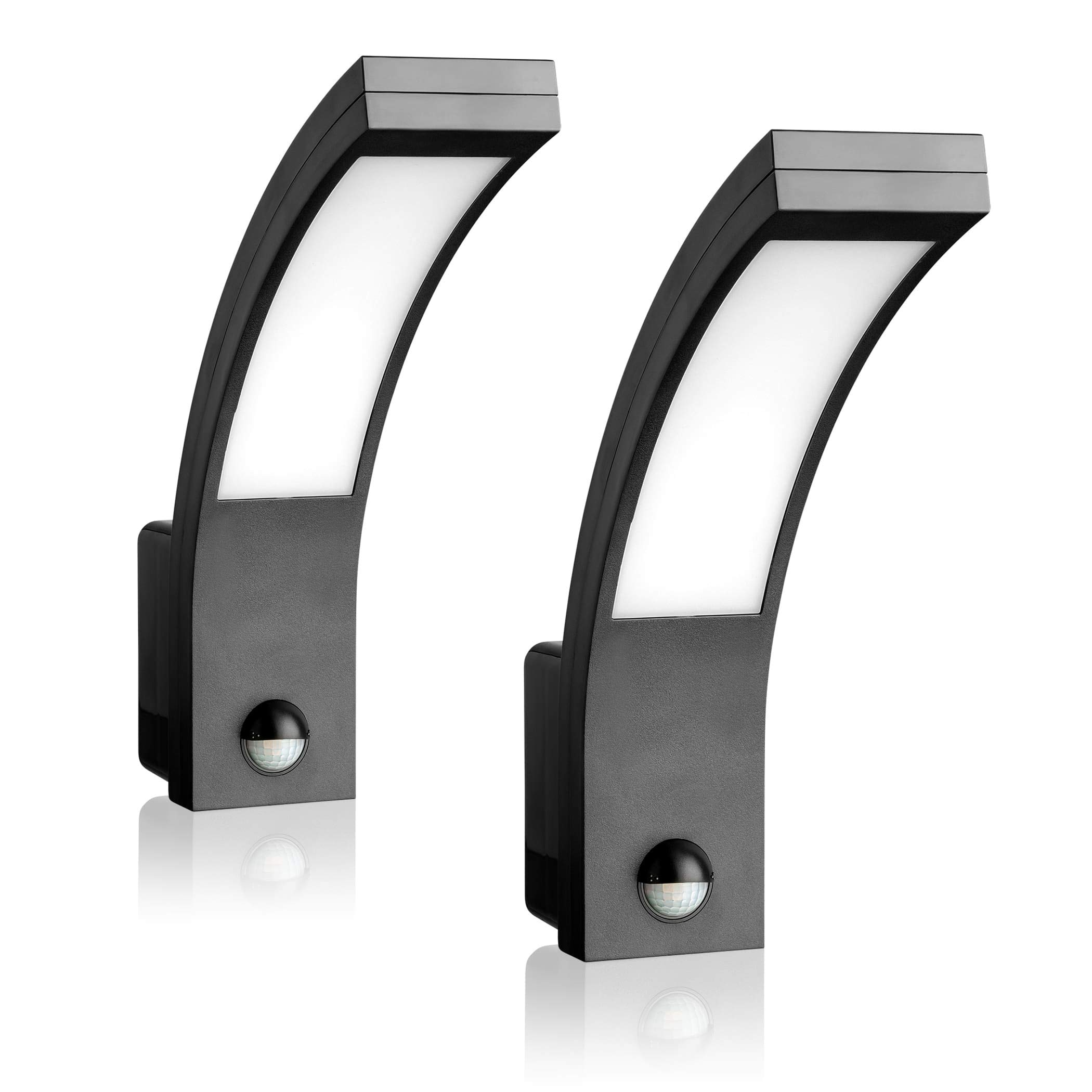 SEBSON Outdoor Lights Mains Powered IP65 - Pack of 2 - Outdoor Garden Lights with PIR Motion Sensor, LED Wall Lights 15W, Cool White, 1000lm, Security Lights for Outside