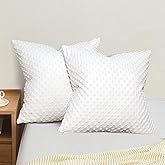 PHF Minky Dot Euro Sham Covers 26"x 26", 2 Pack Soft Cozy Minky Bubble Real Velvet Throw Pillow Covers, No Insert, Home Decorative Euro Pillow Cases for Couch Sofa Bed, White