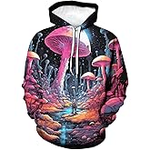 Girren Men's Coloful 3D Printed Starry Sky Hoodies Novelty Graphic Hoodie Fashion Star Sweatshirt