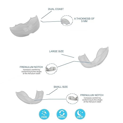 [6 en 1]Férula dental anti bruxismo - dispositivo profesional - Termosensible - nocturno - tratamiento ATM - evita el rechinar de los dientes - ...