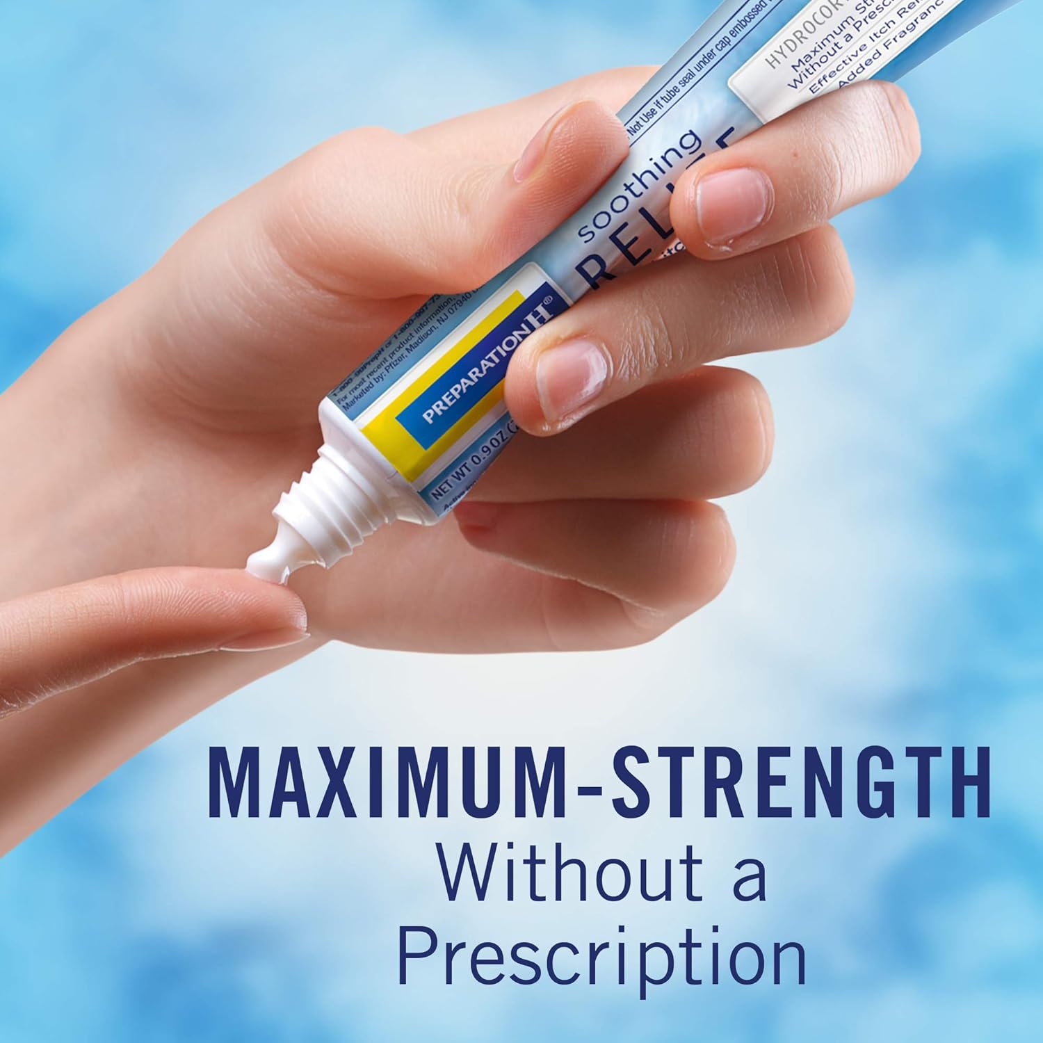 Preparation H Soothing Relief Anti-Itch Cream, 1 Tube, 0.9 Ounces, Cream with Hydrocortisone for Butt Itch Relief: Health & Personal Care