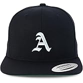 Trendy Apparel Shop Old English A Embroidered Flat Bill Snapback Cap