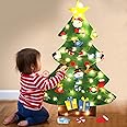 B bangcool DIY Felt Christmas Tree 26Pcs Xmas Ornaments 3.2ft DIY Christmas Tree Wall Hanging Xmas Gifts Christmas Decorations