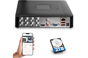 Fuers 8CH Security DVR Recorder for Home Security Camera System, Only Work with 2MP/3MP/4MP/5MP HD Analog Cameras, 24/7 Recording to Pre-Installed 2TB Hard Drive, Mobile APP & PC Remote