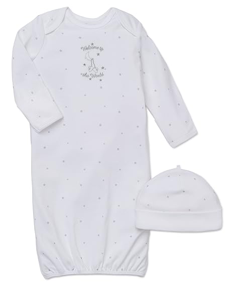 baby gown and hat