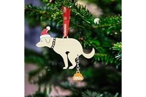 LADENK Funny Christmas Ornaments 2024 Pet Dog Christmas Ornaments Dog Ornaments for Christmas Tree Wood Laser Engraved Christmas Gag Gifts (Dog2)