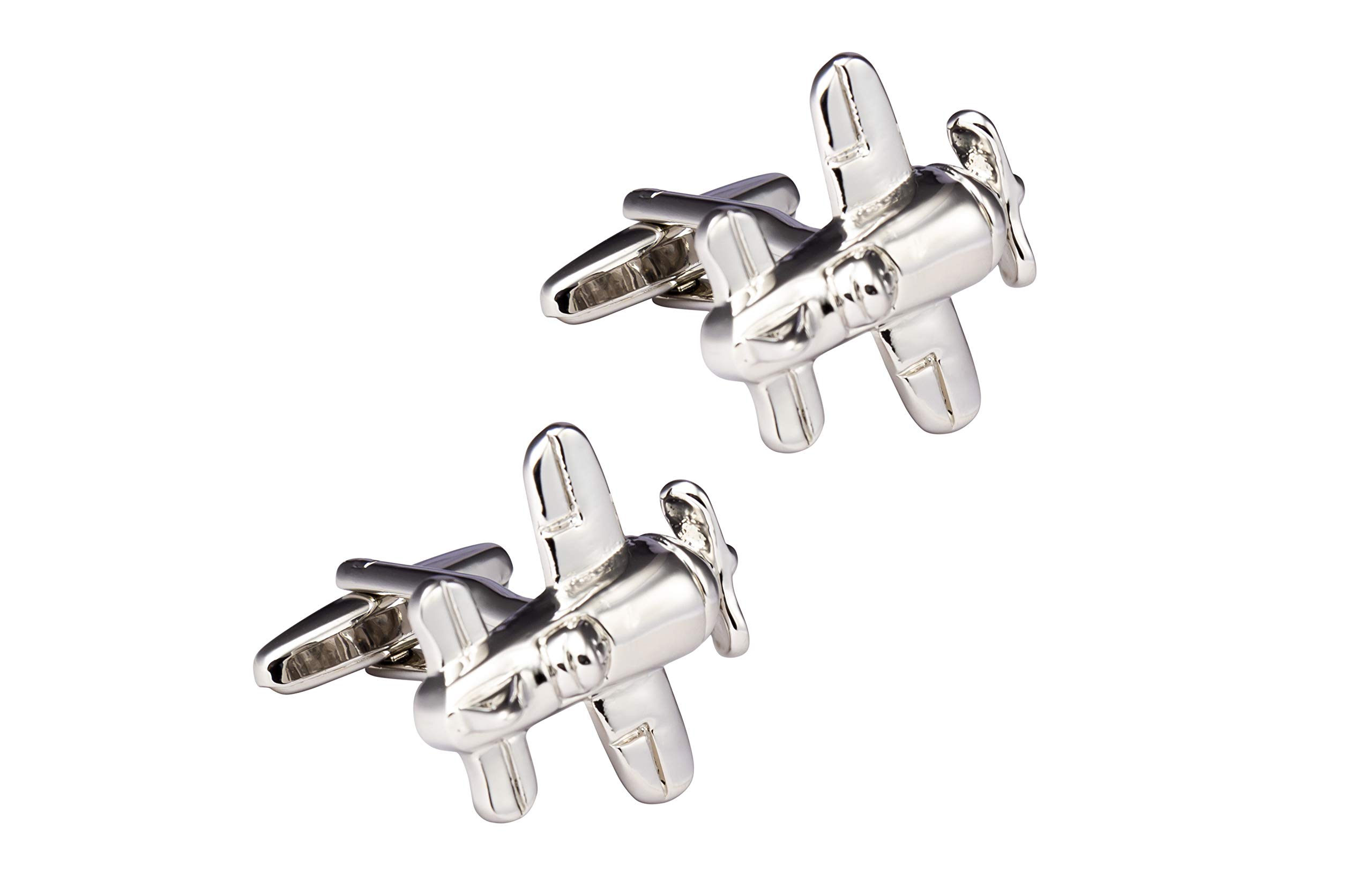 Knighthood Propeller Plane Cufflinks Silver