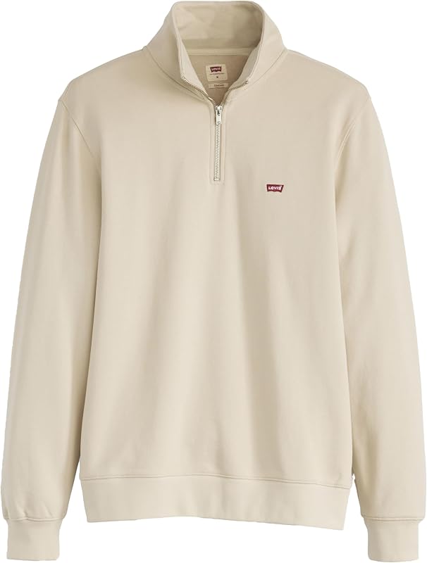 Sudadera Original para Hombre con Cremallera 1/4, Gris Claro, S