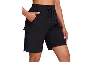 Oalka Women's Hiking Shorts Lightweight Zipper Pockets Cargo Quick Dry Summer Shorts