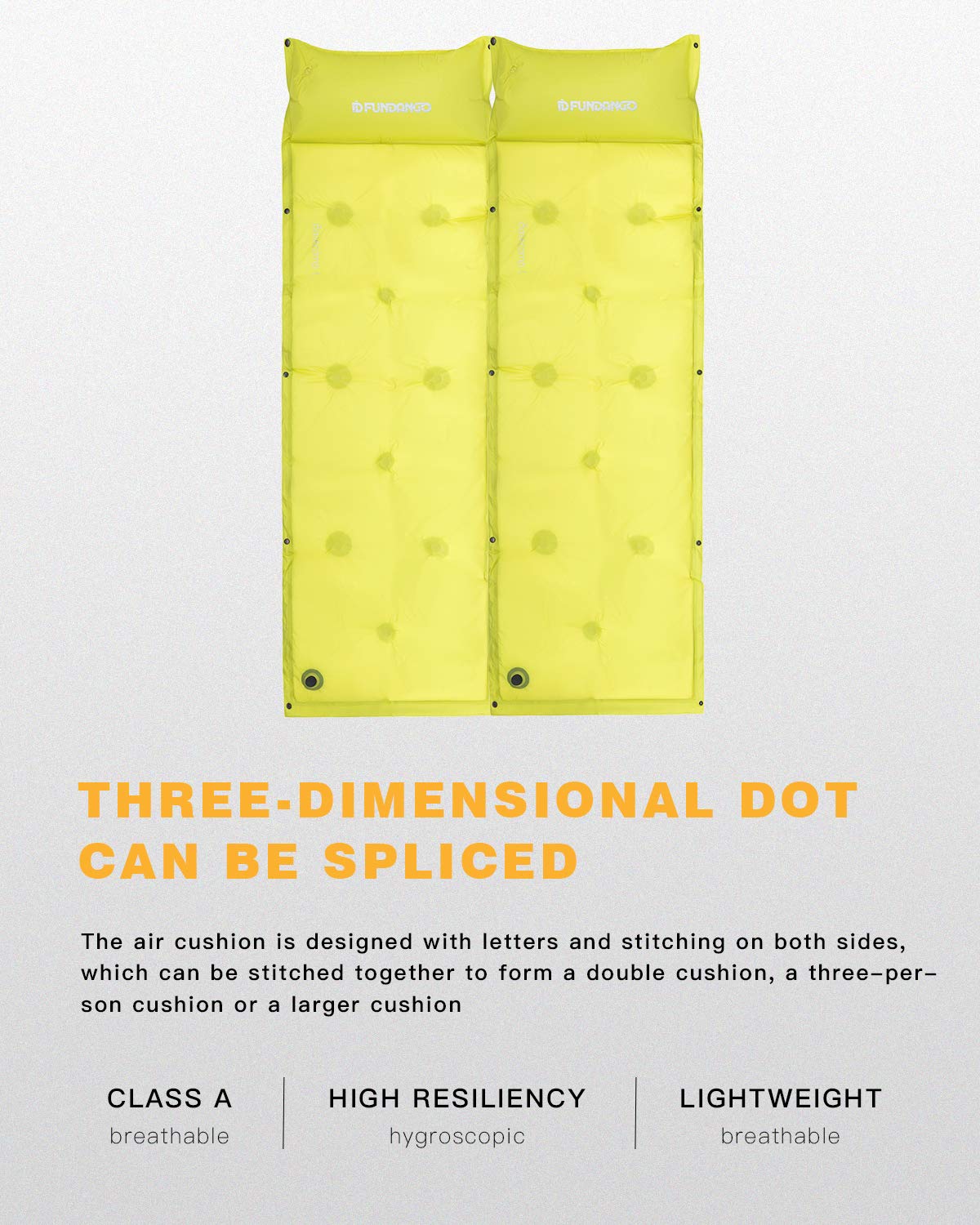 FUNDANGO Ultralight Portable Self-Inflating Camping Pad (Green)