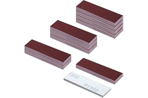 LEONTOOL 100Pcs 1500 Grit Micro Detail Sander Paper Kit 3.5" x 1.2" Hook and Loop Sandpaper Strips Detail Sander Refills Fini