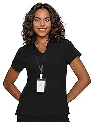 floralhue Scrub Tops for Women, Curved V-Neck Scrub