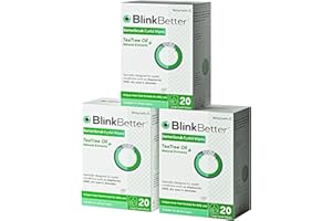 BlinkBetter Tea Tree Oil Eyelid Wipes- 60 (Pack of 3) Natural Blepharitis, MGD & Dry Eye Relief Wipes | Cleansing, Soothing, Dual-Textured, Triple Moisture Formula | Biodegradable & Gentle