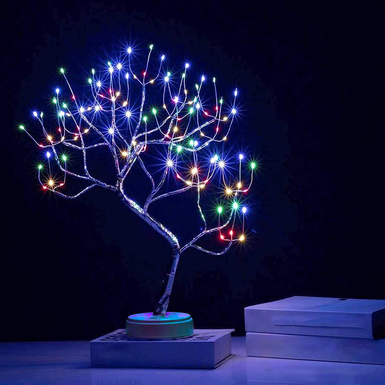 Photo 1 of PXBNIUYA 20" 108 LED Tabletop Bonsai Tree Light, Sparkly Fairy Spirit Tree Lights, Battery/USB Operated, DIY Artificial Tree Lamp for Bedroom Desktop Christmas Indoor Decoration Lights (Colorful)