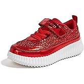 LUCKY STEP Kid's Glitter Running Sneaker Sparkly Braided Shiny Bling Princess Shoes School Athletic Walking Shoes for Children/Boys/Girls