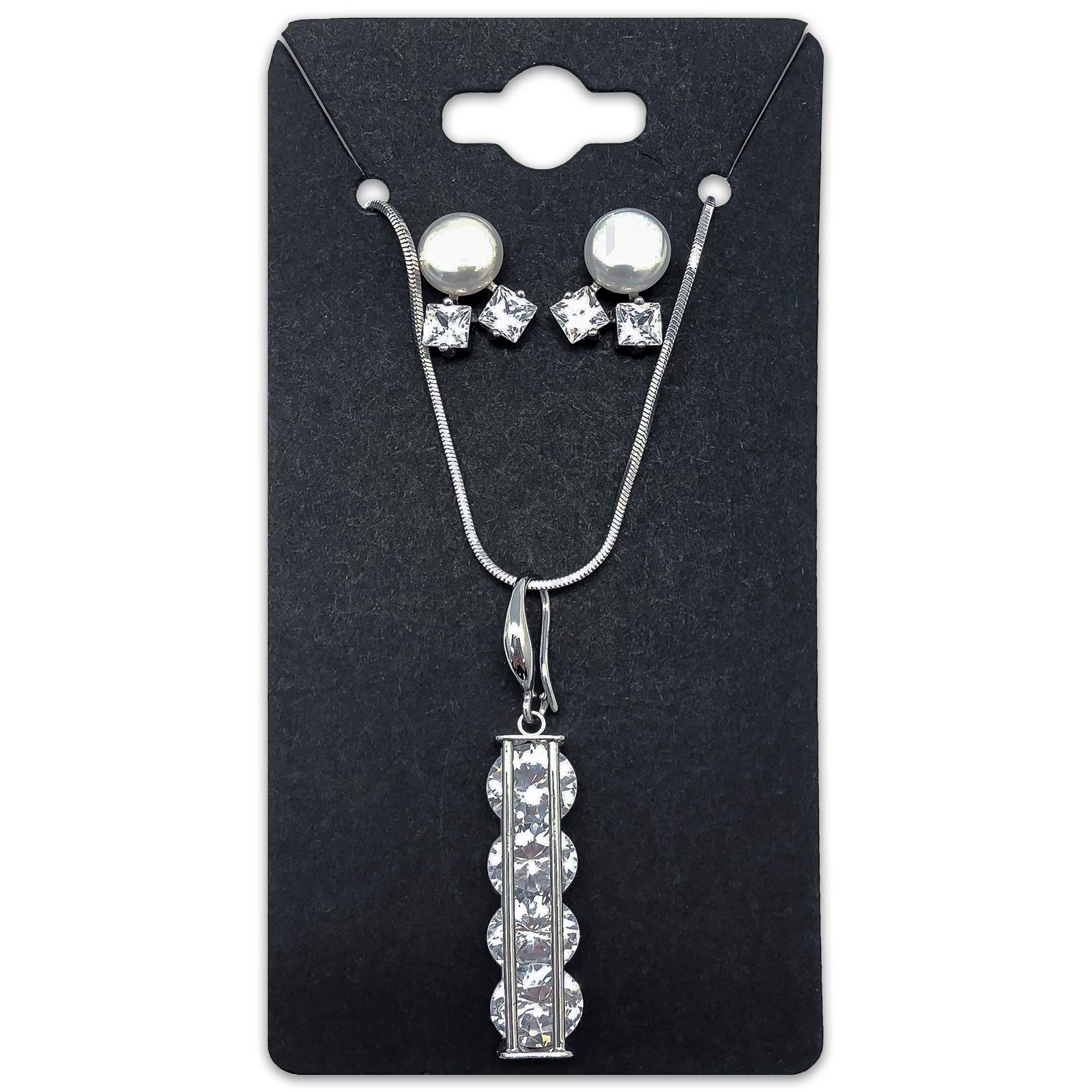 The Display Guys Various Hanging Earring Display Cards, Jewelry Display Pack of 100 pcs (2"x4" Inch Necklace/Earrings, Matte Black)