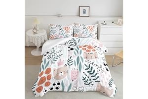 CVHOUSE Cat Bedding,Cartoon Cat Comforter Twin,Animals Print Comforter Set for Kids,Kawaii Quilt Set with 1 Comforter and 2 Pillow Cases